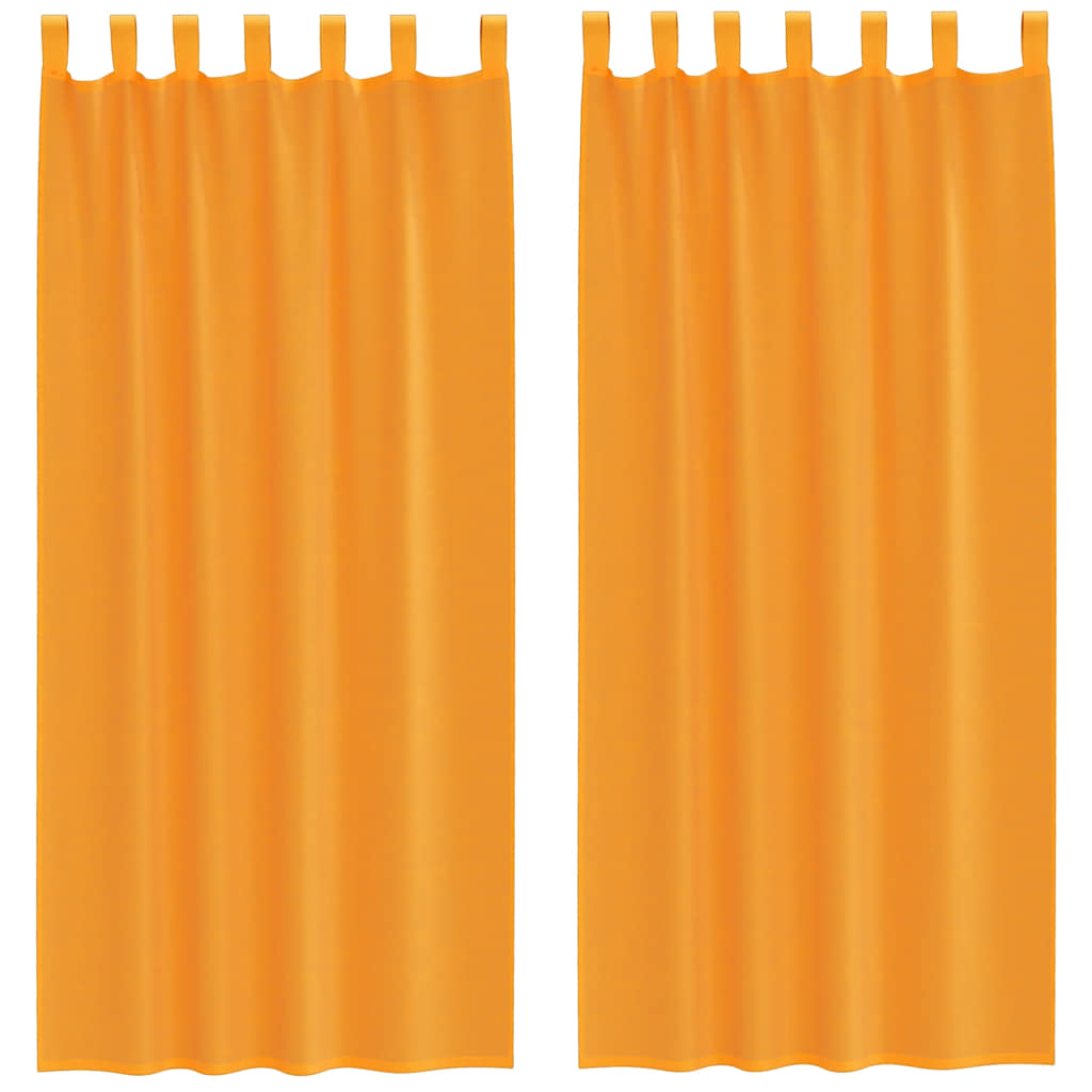 vidaXL Κουρτίνες Voile με Θηλιές 2 τεμ. Πορτοκαλί 140x225 εκ.