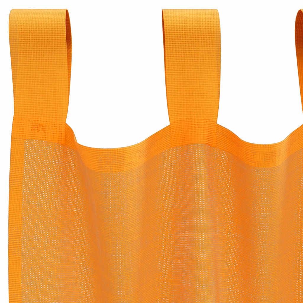 vidaXL Κουρτίνες Voile με Θηλιές 2 τεμ. Πορτοκαλί 140x225 εκ.