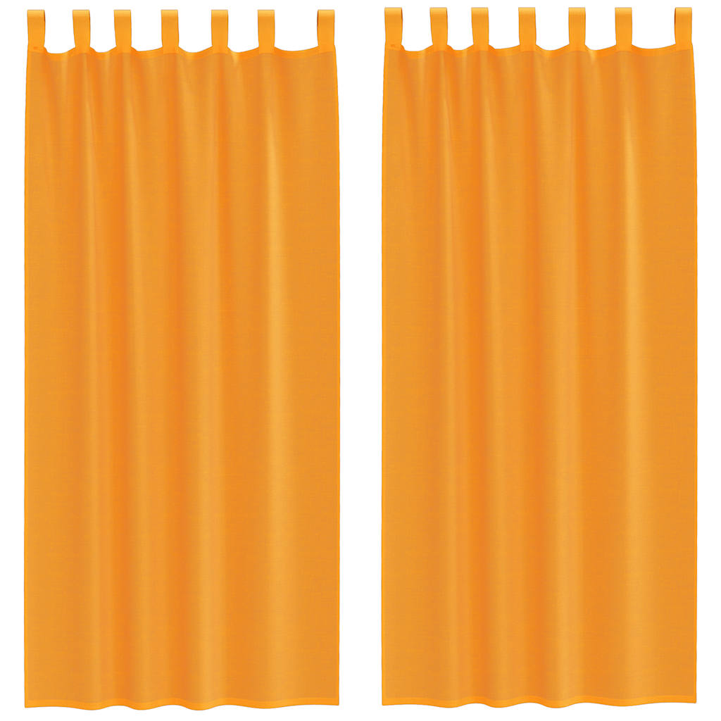 vidaXL Κουρτίνες Voile με βρόχους 2 τεμάχια Πορτοκαλί 140x245 εκ.