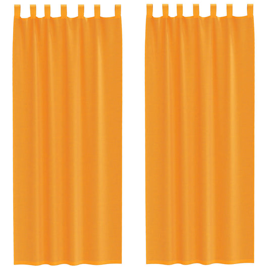 vidaXL Κουρτίνες Voile με βρόχους 2 τεμάχια Πορτοκαλί 140x260 εκ.