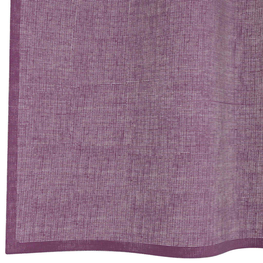 vidaXL Κουρτίνες Voile με Θηλιές 2 τεμ. Μωβ 140x175 εκ.