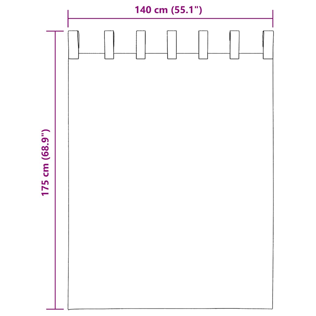 vidaXL Κουρτίνες Voile με Θηλιές 2 τεμ. Μωβ 140x175 εκ.