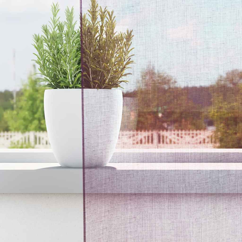 vidaXL Κουρτίνες Voile με Θηλιές 2 τεμ. Μωβ 140x225 εκ.