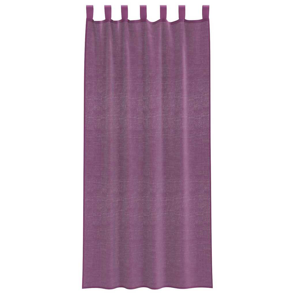 vidaXL Κουρτίνες Voile με Θηλιές 2 τεμ. Μωβ 140x225 εκ.