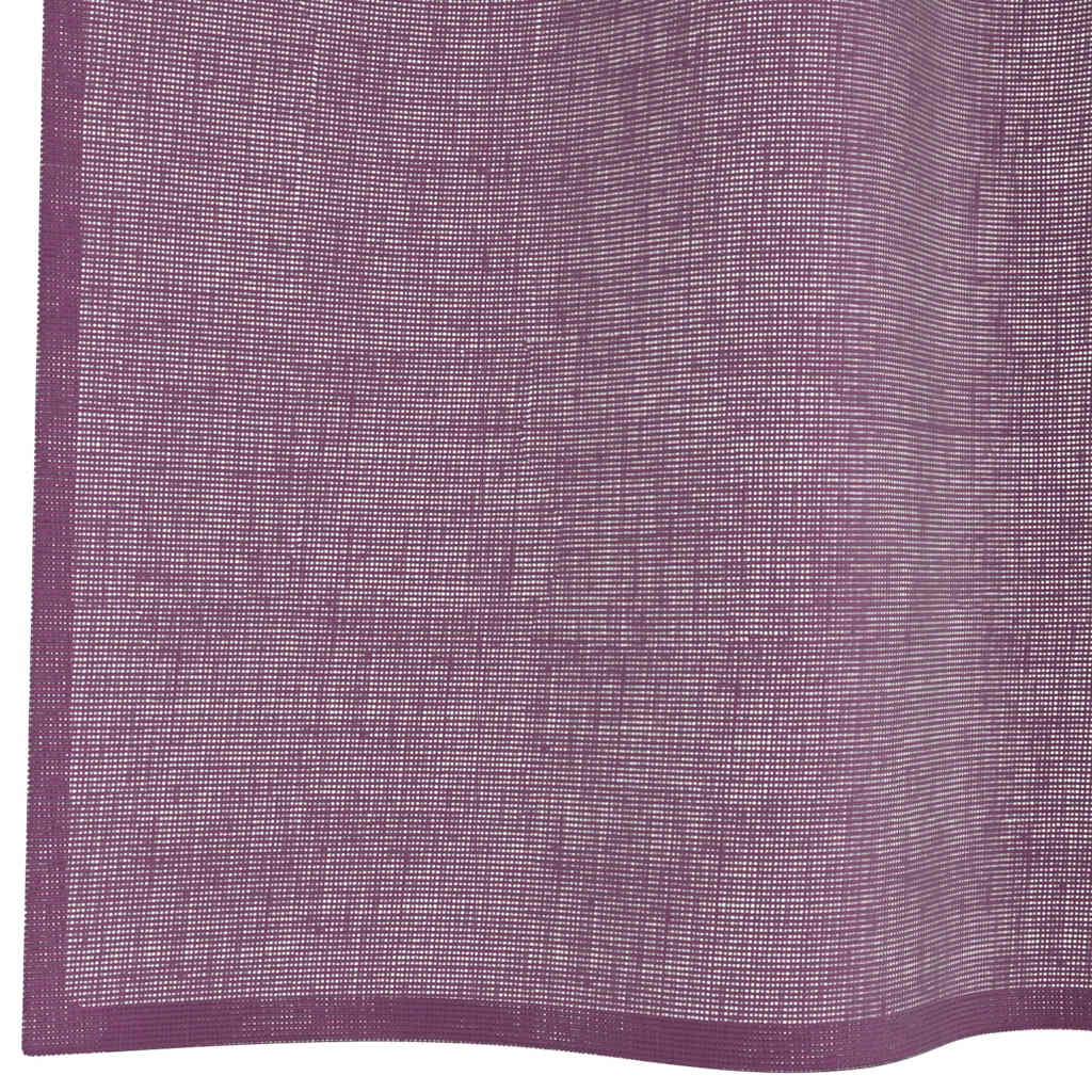 vidaXL Κουρτίνες Voile με Θηλιές 2 τεμ. Μωβ 140x225 εκ.