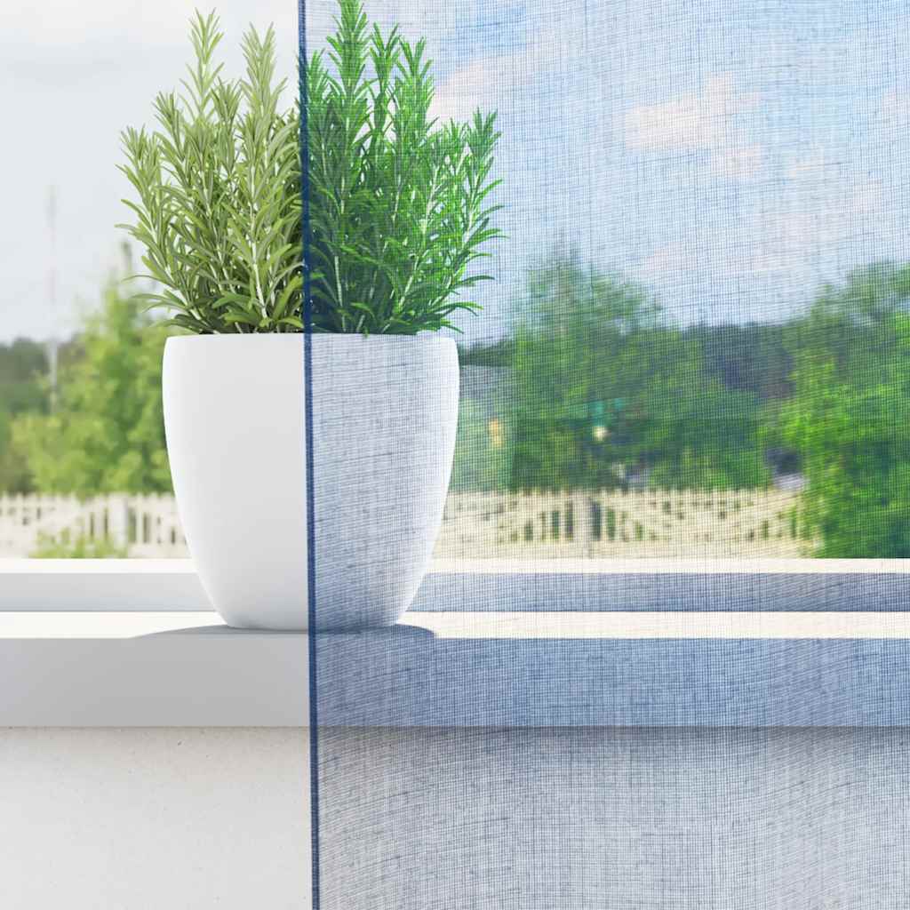 vidaXL Κουρτίνες Voile με Θηλιές 2 τεμ. Μπλε Ρουαγιάλ 140x175 εκ.