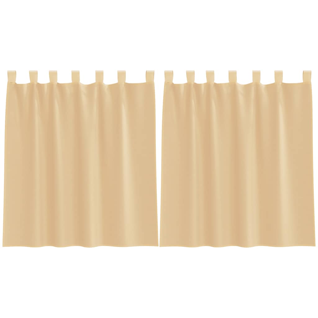 vidaXL Κουρτίνες Voile με βρόχους 2 τεμάχια Άμμος 140x140 cm