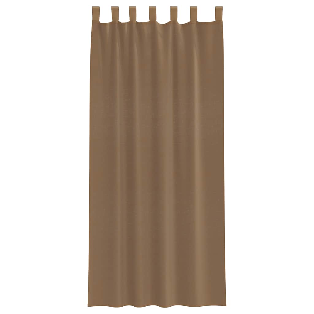 vidaXL Κουρτίνες Voile με Θηλιές 2 τεμ. Ανοιχτό Καφέ 140x225 εκ.