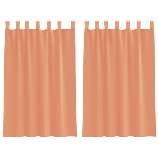 vidaXL Κουρτίνες Voile με βρόχους 2 τεμάχια Τερακότα 140x175 cm