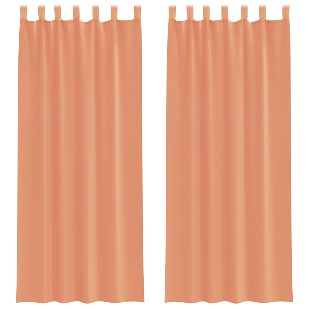 vidaXL Κουρτίνες Voile με βρόχους 2 τεμάχια Τερακότα 140x260 cm