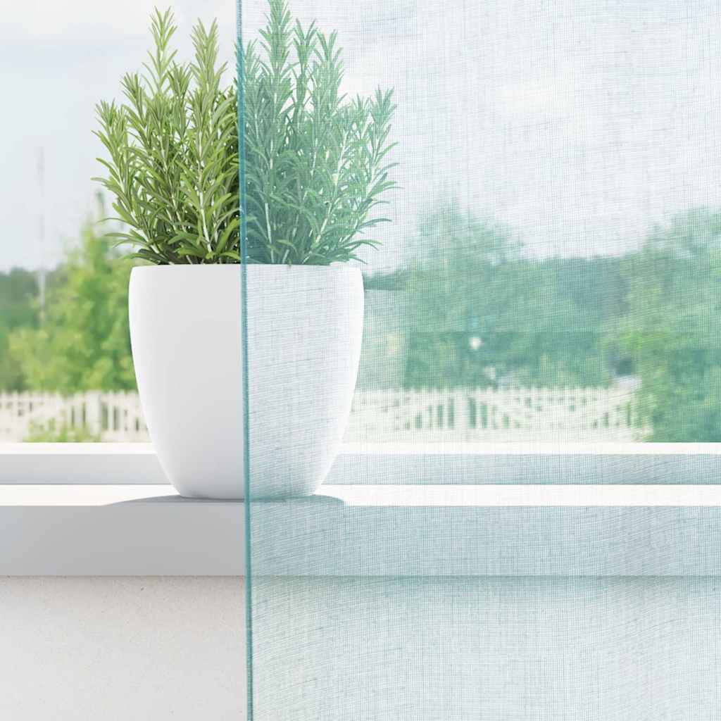vidaXL Κουρτίνες Voile με Θηλιές 2 τεμ. Τυρκουάζ 140x140 εκ.