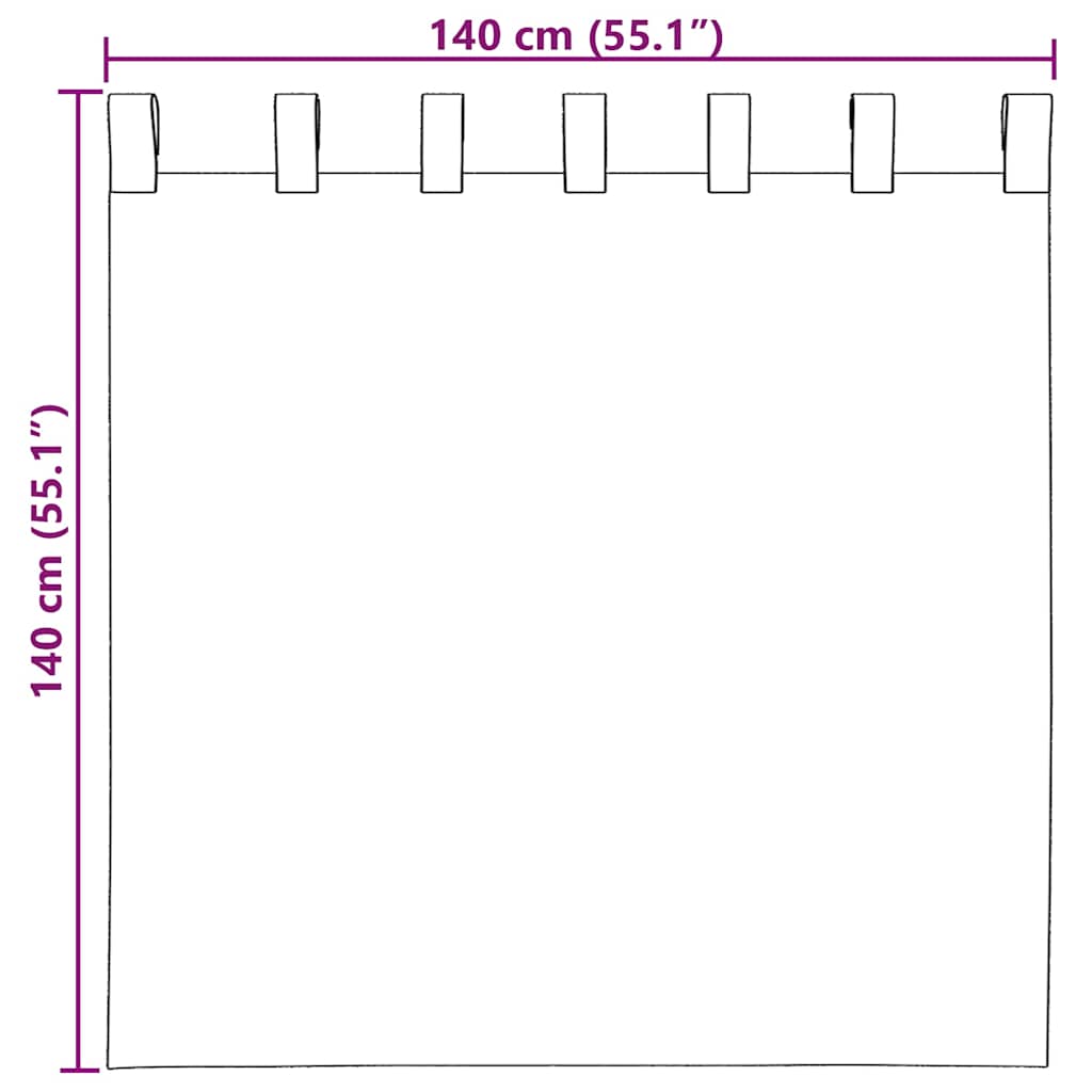 vidaXL Κουρτίνες Voile με Θηλιές 2 τεμ. Τυρκουάζ 140x140 εκ.