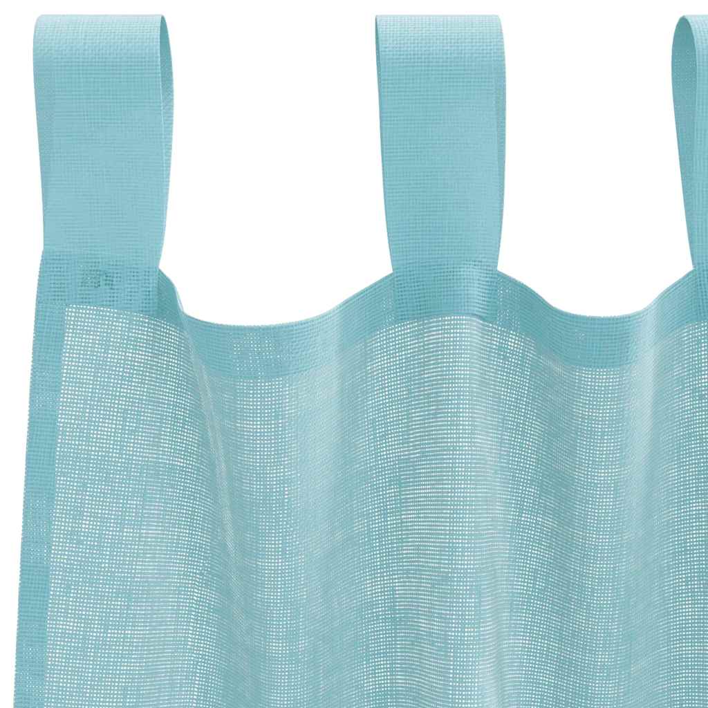 vidaXL Κουρτίνες Voile με Θηλιές 2 τεμ. Τυρκουάζ 140x175 εκ.