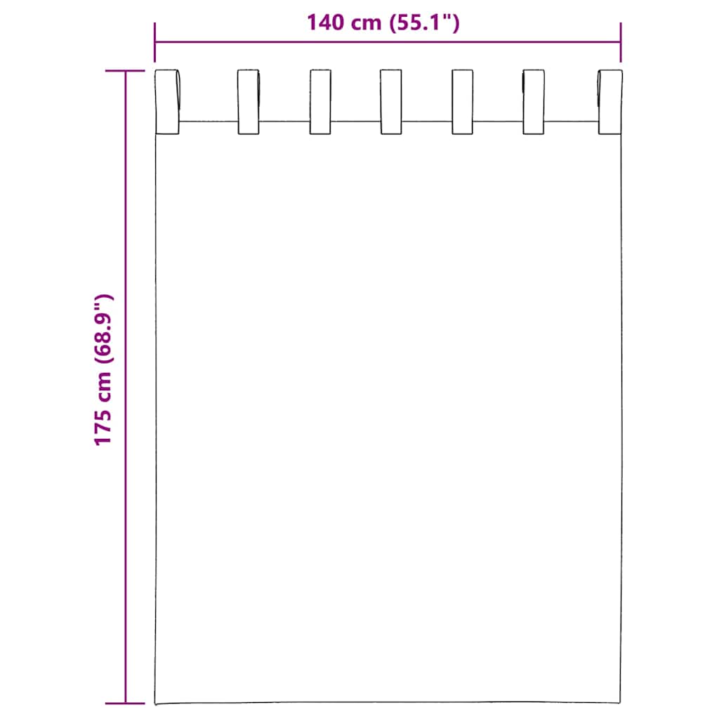 vidaXL Κουρτίνες Voile με Θηλιές 2 τεμ. Τυρκουάζ 140x175 εκ.