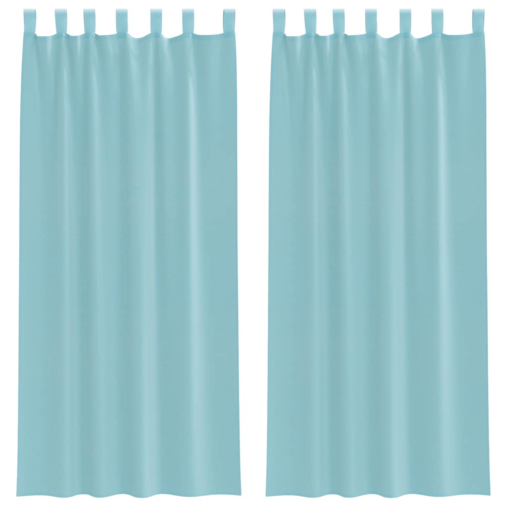 vidaXL Κουρτίνες Voile με Θηλιές 2 τεμ. Τυρκουάζ 140x225 εκ.