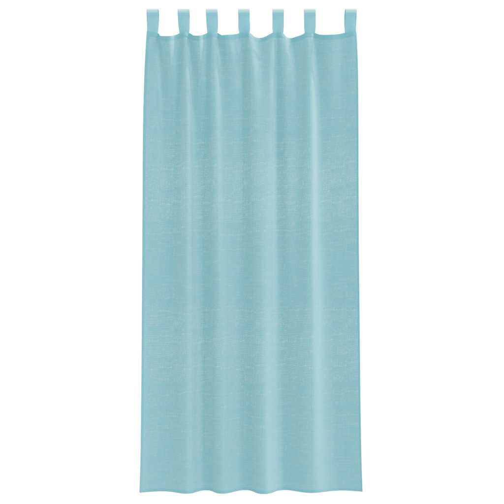 vidaXL Κουρτίνες Voile με Θηλιές 2 τεμ. Τυρκουάζ 140x225 εκ.