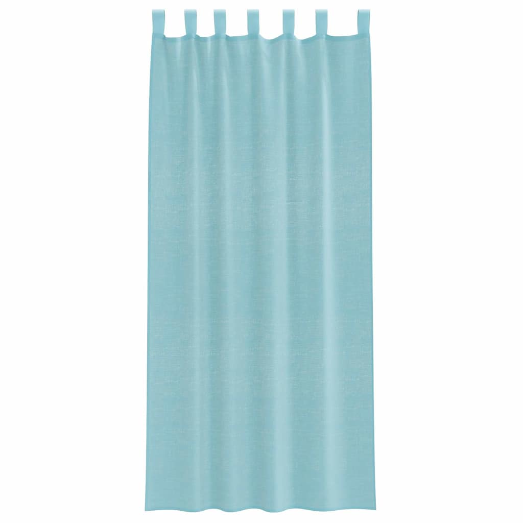 vidaXL Κουρτίνες Voile με Θηλιές 2 τεμ. Τυρκουάζ 140x245 εκ.