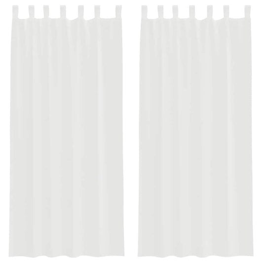 vidaXL Κουρτίνες Voile με βρόχους 2 τεμάχια Λευκό 140x225 cm