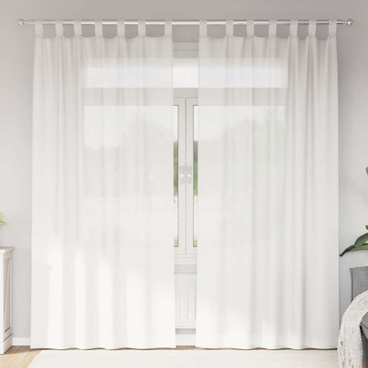vidaXL Κουρτίνες Voile με βρόχους 2 τεμάχια Λευκό 140x225 cm