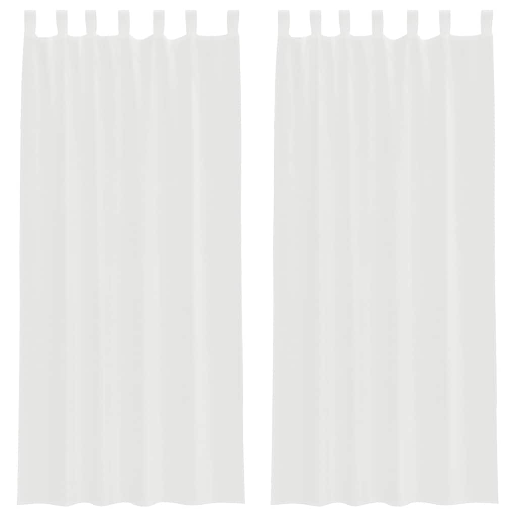 vidaXL Κουρτίνες Voile με βρόχους 2 τεμάχια Λευκό 140x245 cm