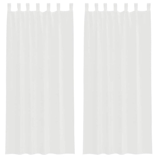 vidaXL Κουρτίνες Voile με βρόχους 2 τεμάχια Λευκό 140x245 cm