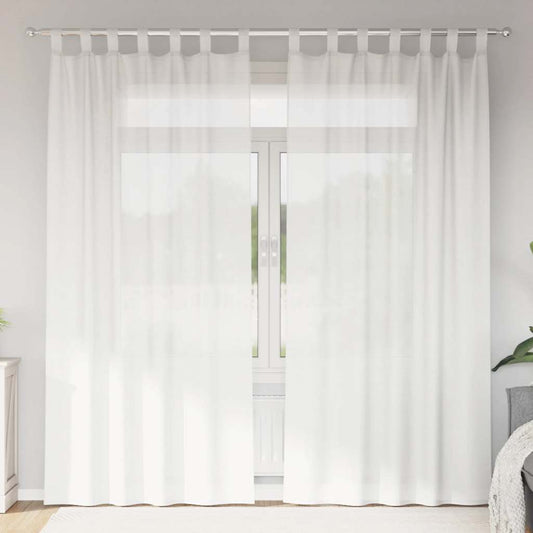 vidaXL Κουρτίνες Voile με βρόχους 2 τεμάχια Λευκό 140x245 cm