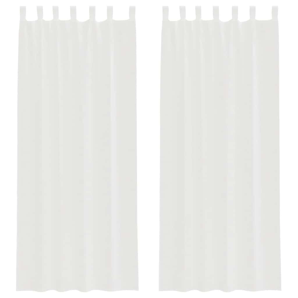 vidaXL Κουρτίνες Voile με βρόχους 2 τεμάχια Λευκό 140x260 cm