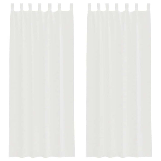 vidaXL Κουρτίνες Voile με βρόχους 2 τεμάχια Λευκό 140x260 cm