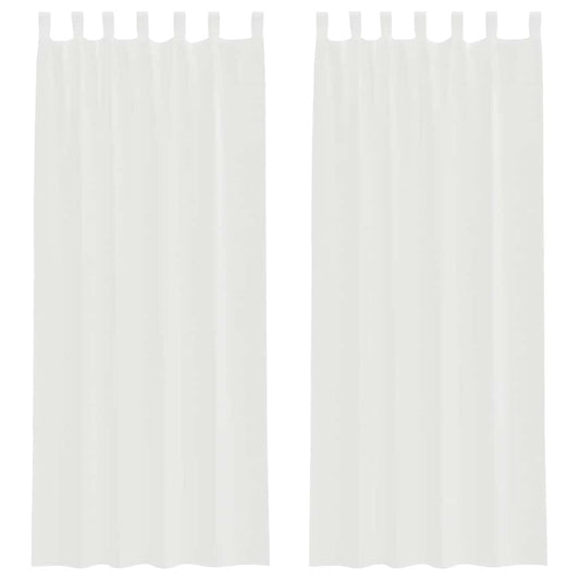 vidaXL Κουρτίνες Voile με βρόχους 2 τεμάχια Λευκό 140x260 cm