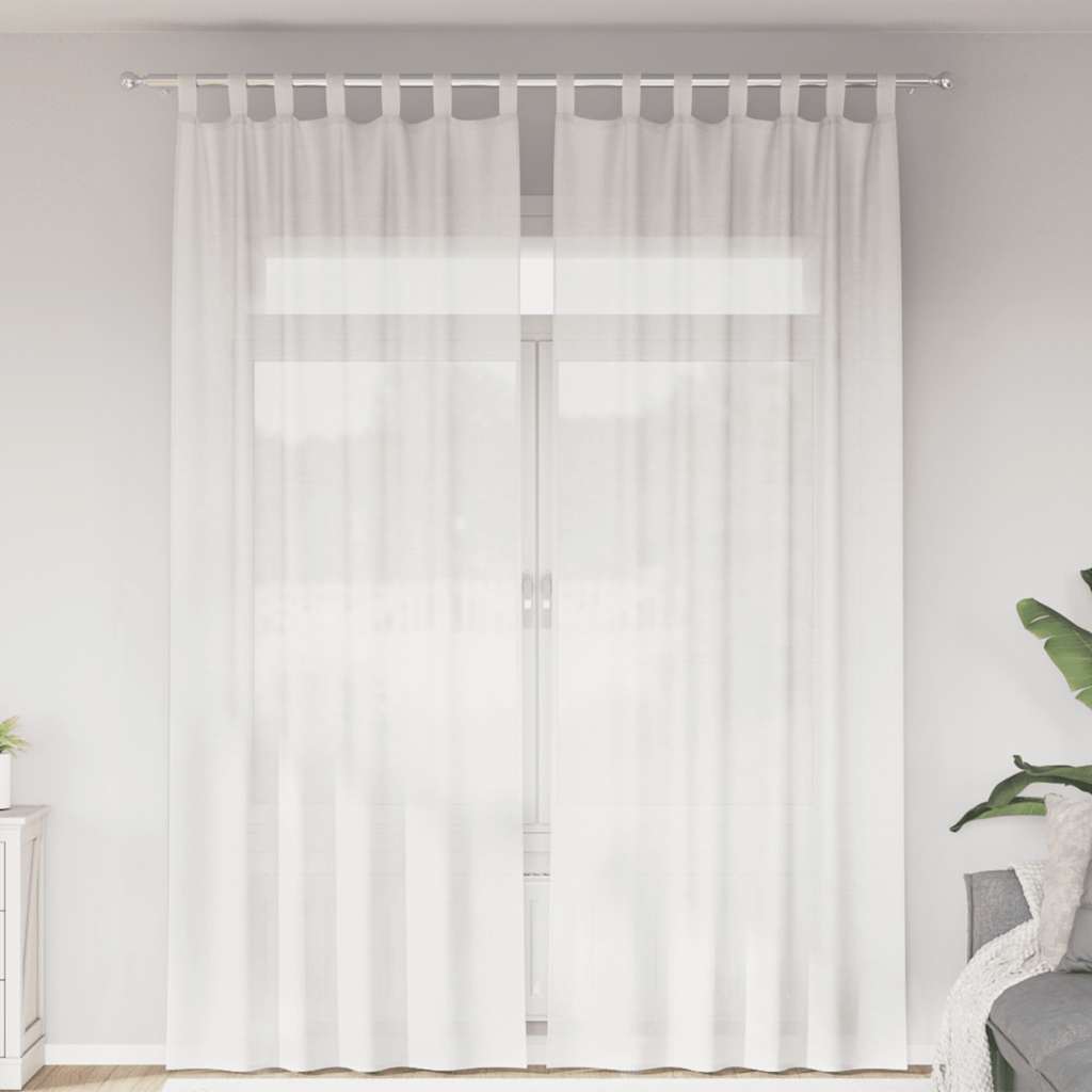 vidaXL Κουρτίνες Voile με βρόχους 2 τεμάχια Λευκό 140x260 cm