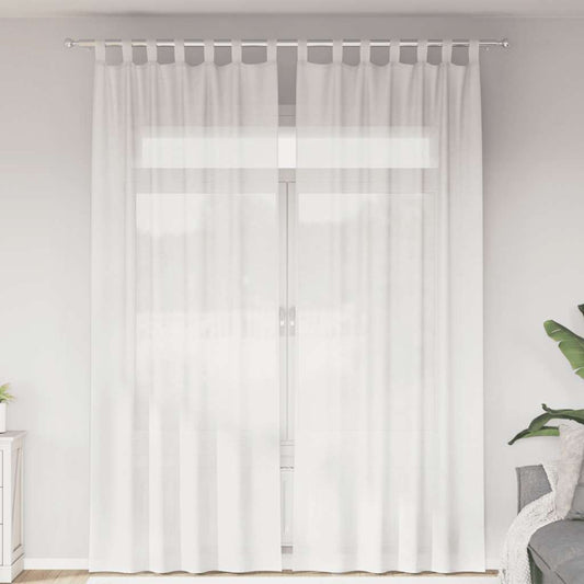 vidaXL Κουρτίνες Voile με βρόχους 2 τεμάχια Λευκό 140x260 cm