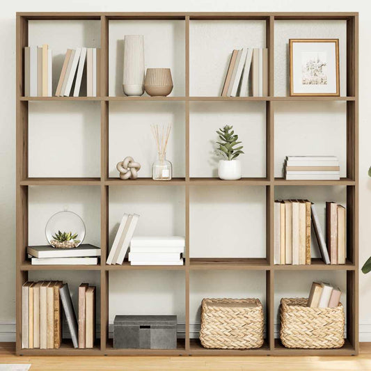 vidaXL Βιβλιοθήκη Αρτισιανή Δρυς 137,5x29x137,5 εκ. Επεξεργασμένο Ξύλο