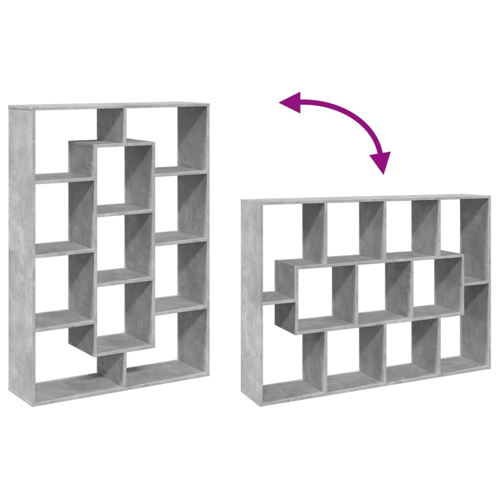 vidaXL Βιβλιοθήκη Γκρι Σκυροδέματος 102x29x143 εκ. Επεξεργασμένο Ξύλο
