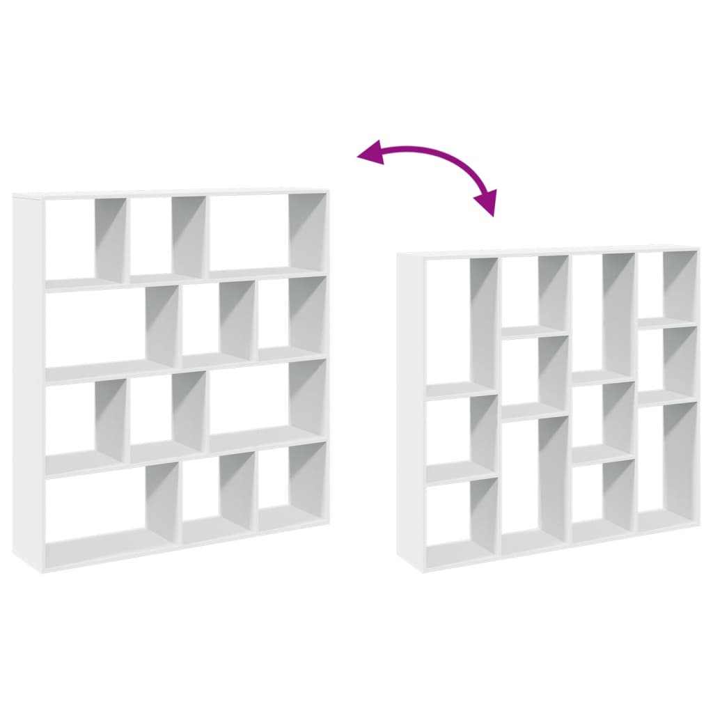 vidaXL Βιβλιοθήκη Λευκή 132x29x141,5 εκ. από Επεξεργασμένο Ξύλο