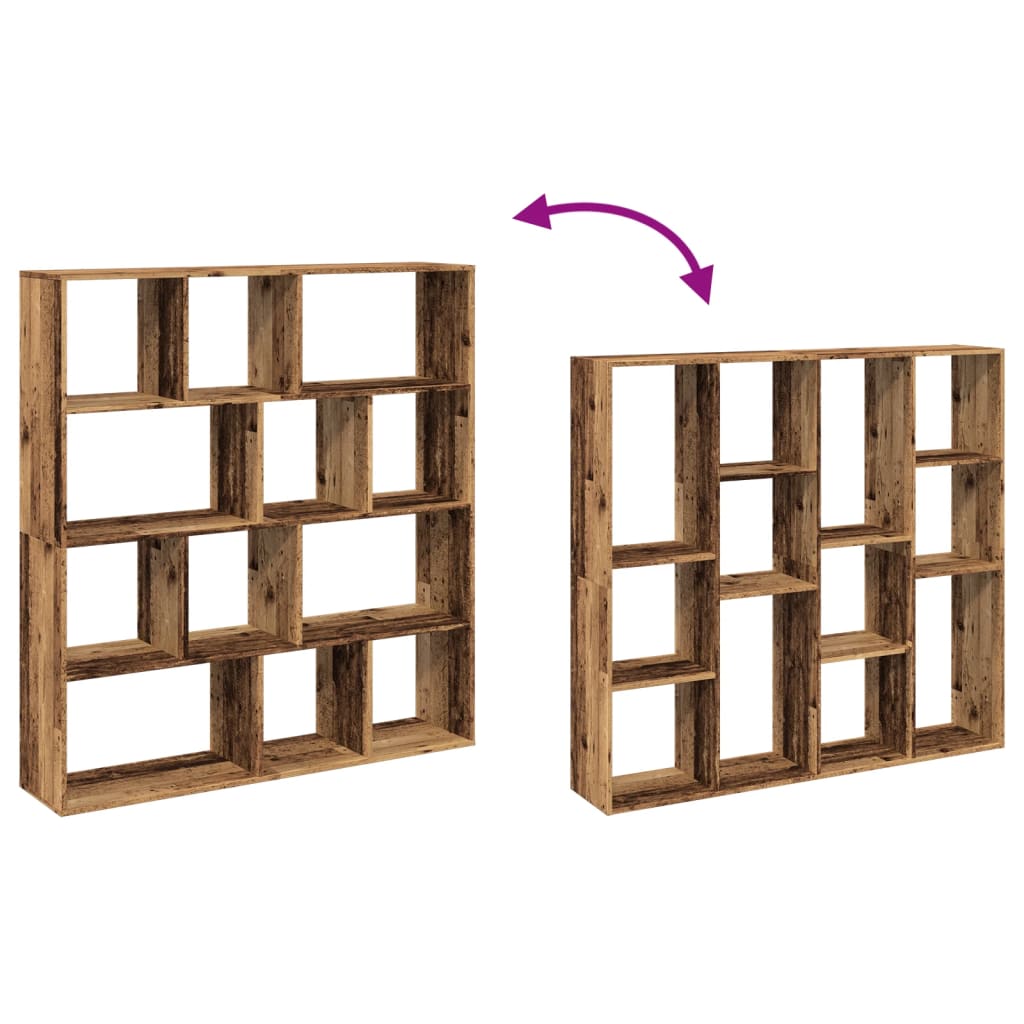 vidaXL Βιβλιοθήκη Όψη Παλαιού Ξύλου 132x29x141,5εκ. Επεξεργασμένο Ξύλο