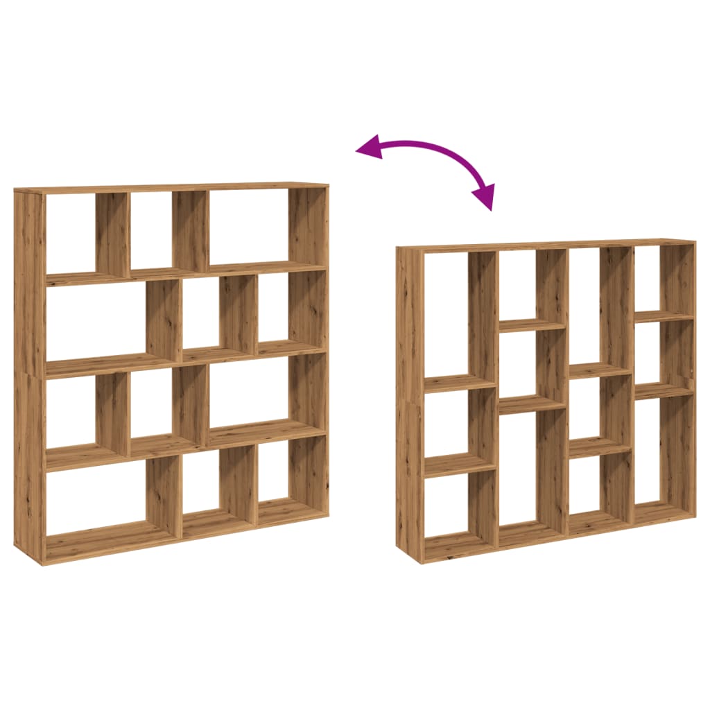 vidaXL Βιβλιοθήκη Αρτισιανή Δρυς 132x29x141,5 εκ. Επεξεργασμένο Ξύλο