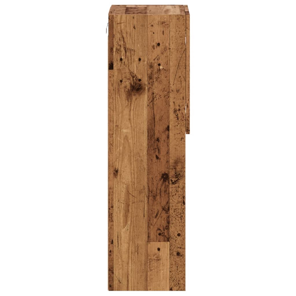 vidaXL Έπιπλο Τηλεόρασης με LED Όψη Παλαιού Ξύλου 30,5x30x102 εκ.