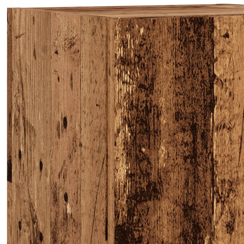 vidaXL Έπιπλο Τηλεόρασης με LED Όψη Παλαιού Ξύλου 30,5x30x102 εκ.