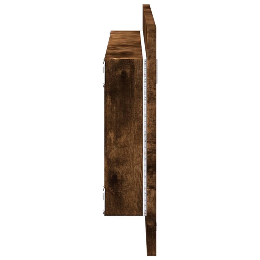 vidaXL LED Καθρέφτης Μπάνιου Καπνιστή Δρυς 100x8,5x37εκ. Επεξεργ. Ξύλο