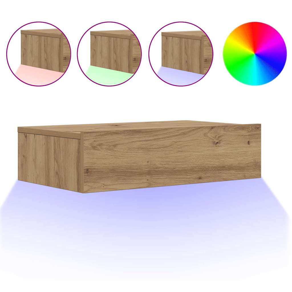 ντουλάπι τηλεόρασης vidaXL με φώτα LED Artisan Oak 60x35x15,5 cm
