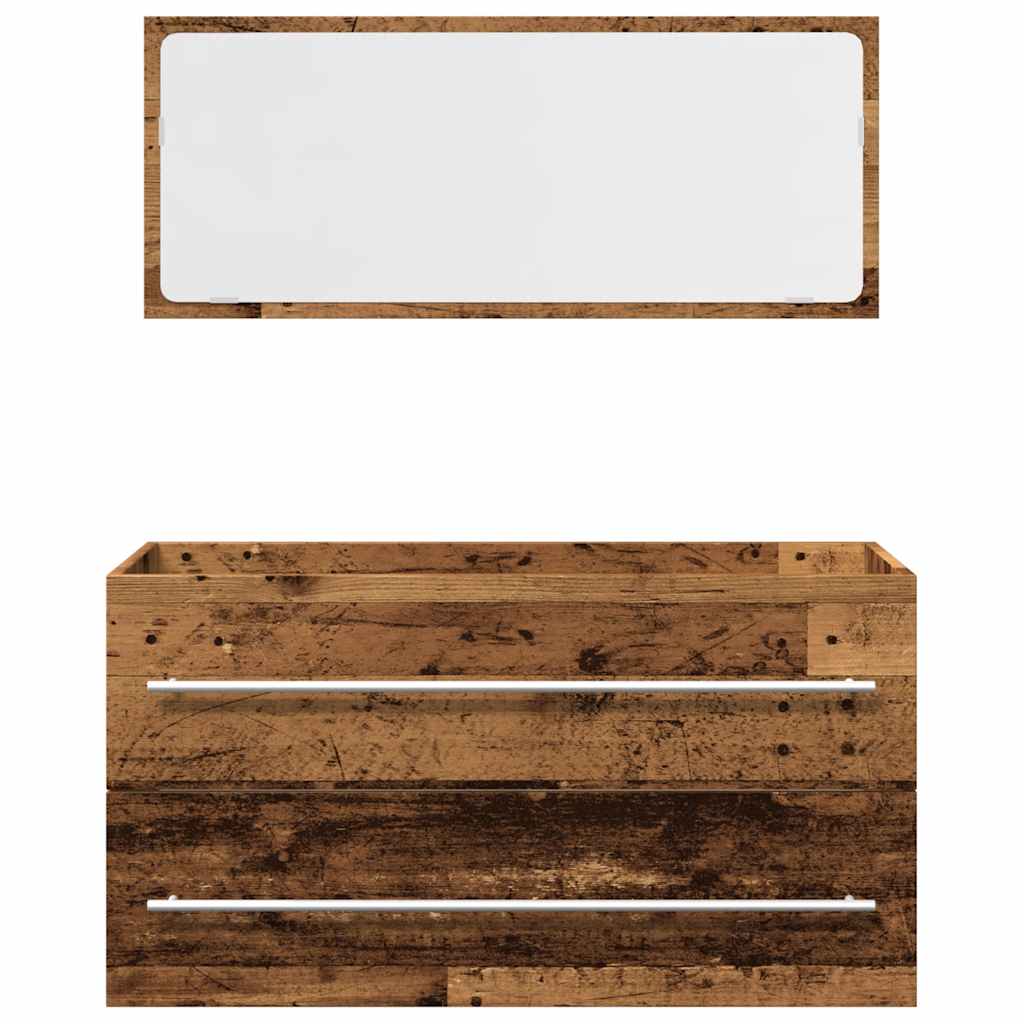 vidaXL Σετ Επίπλων Μπάνιου 2Τεμαχίων Παλιό Ξύλο από Επεξεργασμένο Ξύλο
