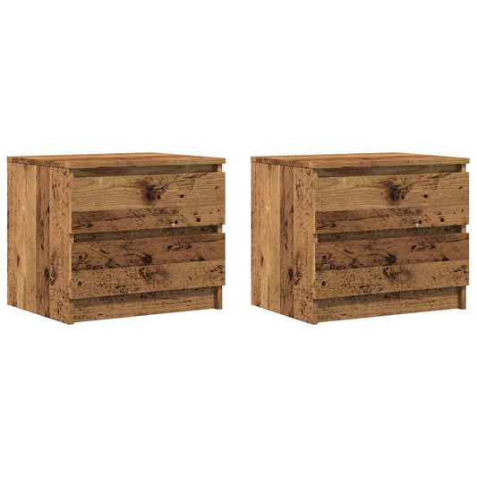 vidaXL Κομοδίνα 2τεμ. Παλιό Ξύλο 50x40x43.5 εκ από Επεξεργασμένο Ξύλο