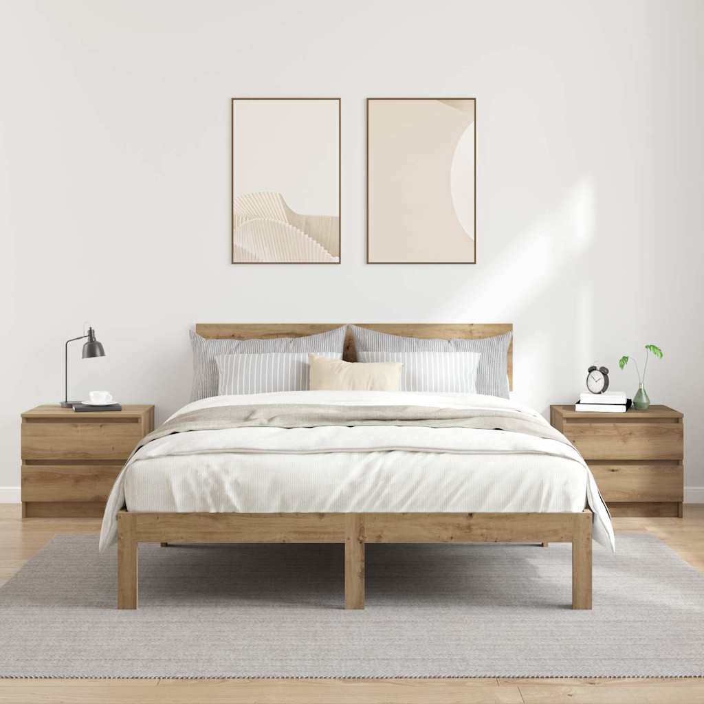 vidaXL Κομοδίνα 2 τεμ Artisan Oak 50x40x43.5 cm Κατασκευασμένο ξύλο