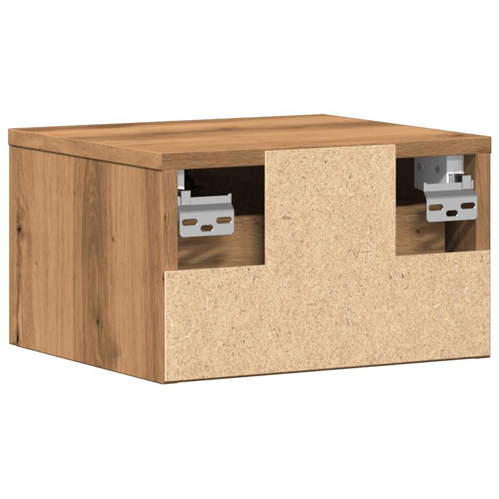 vidaXL Κομοδίνο Επιτοίχιο Αρτισιανή Δρυς 34x30x20 εκ