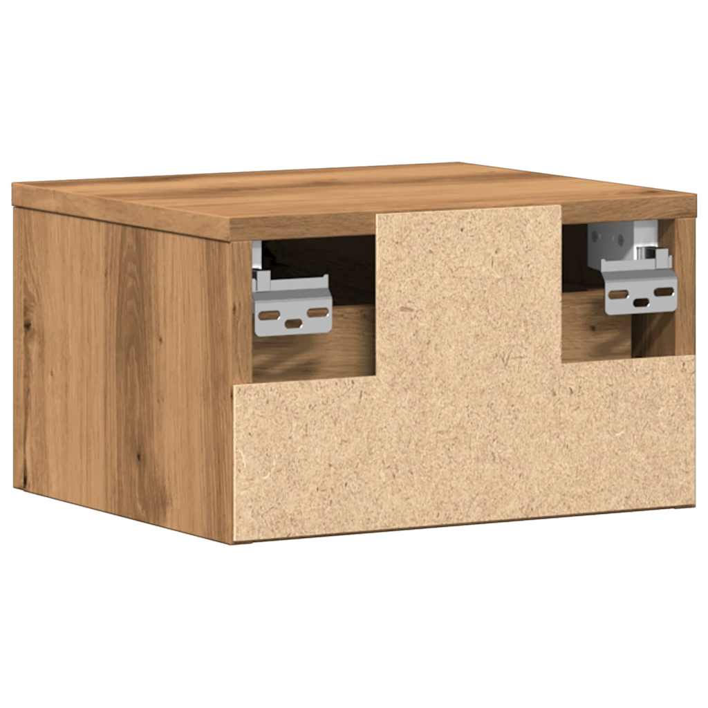 vidaXL Κομοδίνα Επιτοίχια 2 τεμ. Αρτισιανή Δρυς 34x30x20 εκ