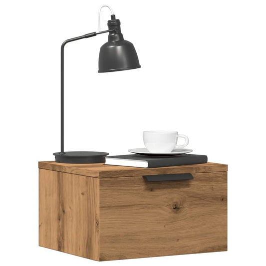 vidaXL Κομοδίνα Επιτοίχια 2 τεμ. Αρτισιανή Δρυς 34x30x20 εκ