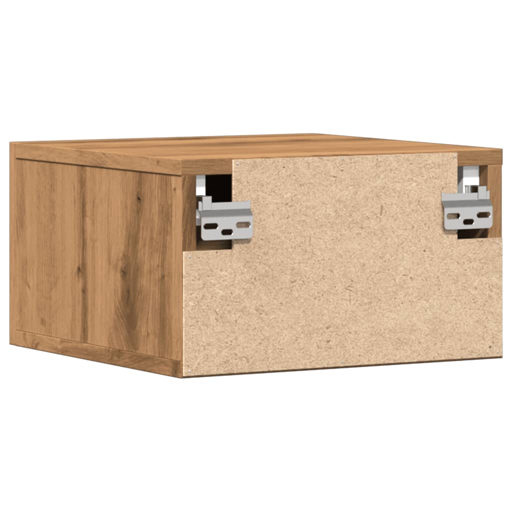 vidaXL Κομοδίνο Επιτοίχιο Αρτισιανή Δρυς 35 x 35 x 20 εκ.