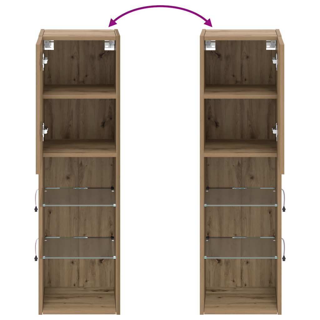 vidaXL Έπιπλο Τηλεόρασης με LED Αρτισιανή Δρυς 30,5x30x102 εκ.