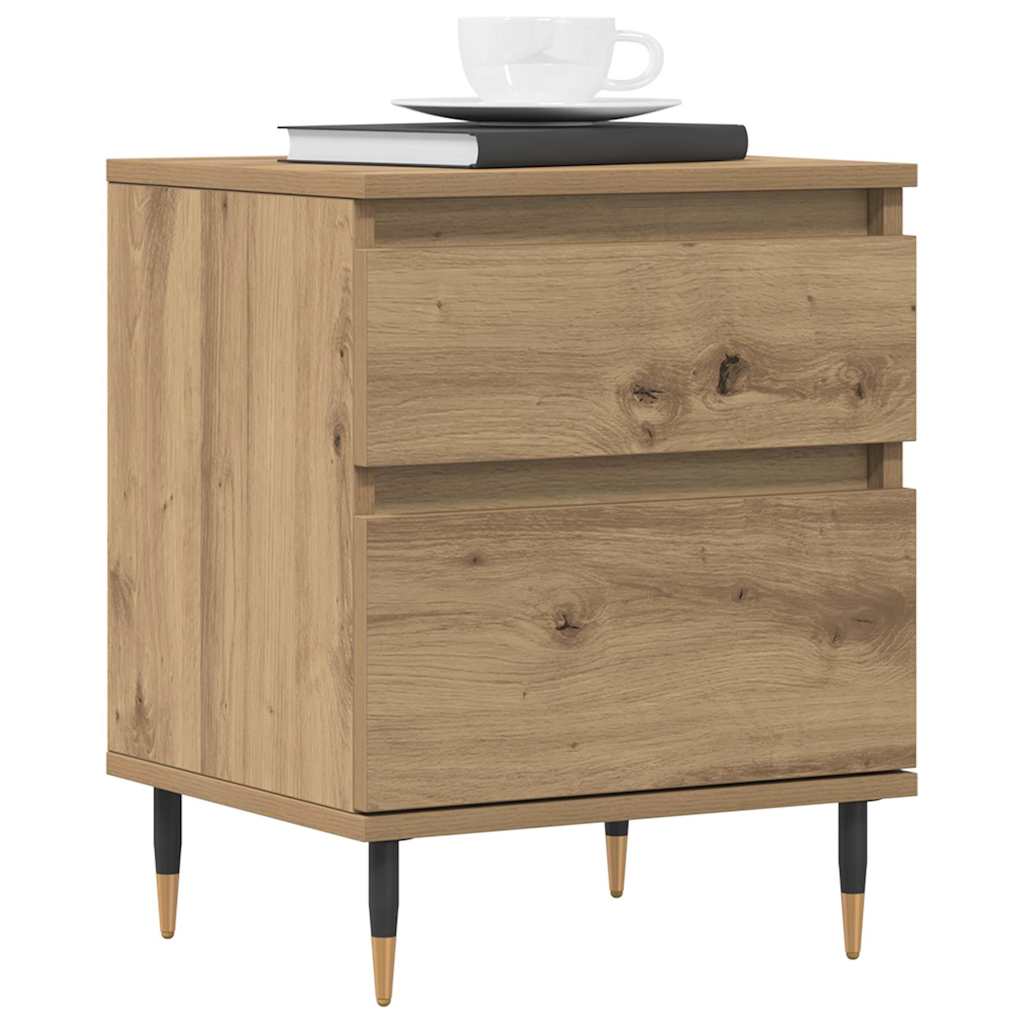 vidaXL Κομοδίνο τεχνίτης Δρυς 40x35x50 εκ. από Επεξεργασμένο Ξύλο