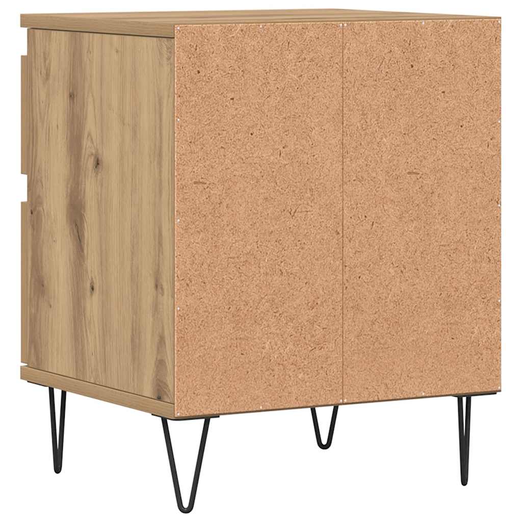vidaXL Κομοδίνα 2 τεμ. τεχνίτης Δρυς 40 x 35 x 50 εκ από Επεξεργ. Ξύλο